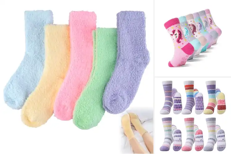 Detailed view of Best Fuzzy Girls Slipper Socks