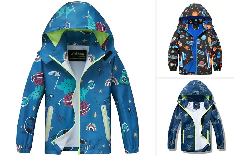 Detailed view of Best Kids Waterproof Windbreakers With Detachable Hoods