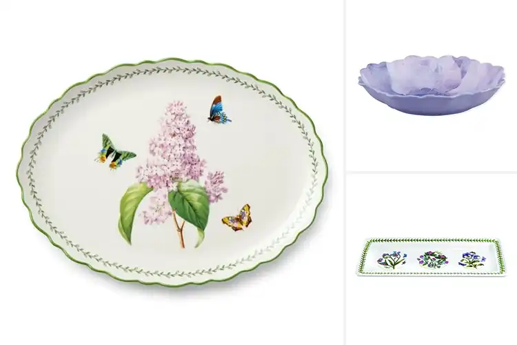 Detailed view of Best Lilac Floral Serving Dishes