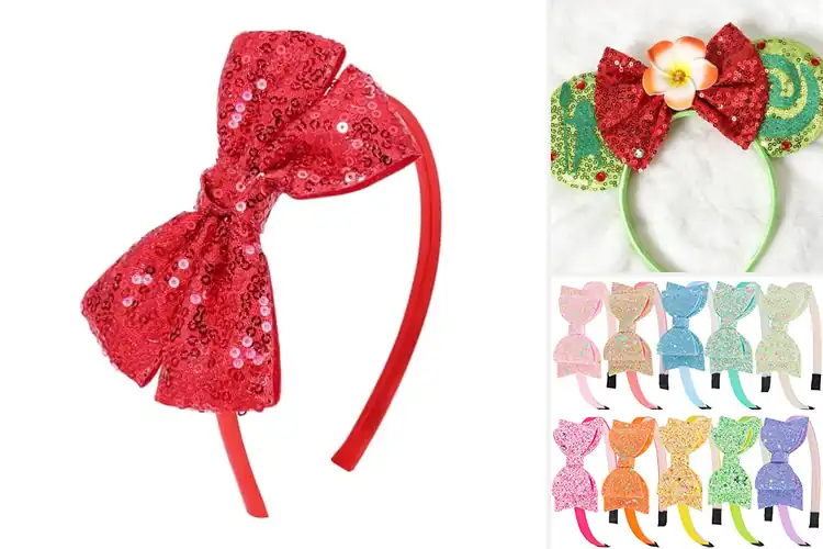Detailed view of Best Sequin Bow Hairbands